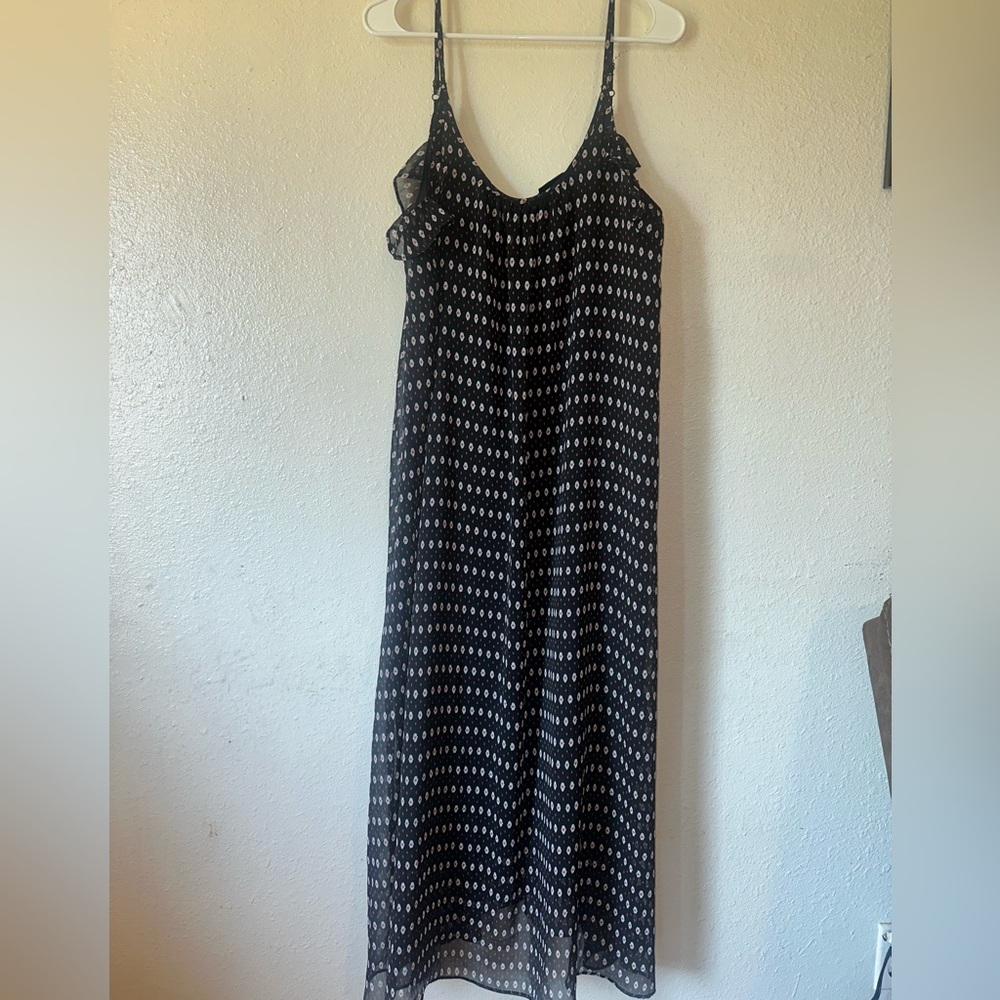Who What Wear Black and Red Print Maxi Dress